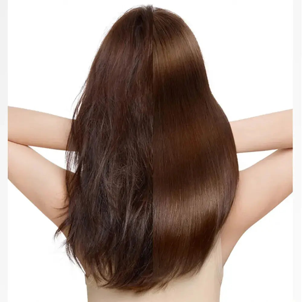 XIAOMI H501 SE hair dryer by Simples Market; back view of model with long glossy brown hair against white background
