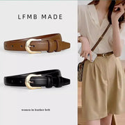 NovaWear Summer Brown PU Leather Belt 2 Cm Wide For Western Pants Versatile Accessory