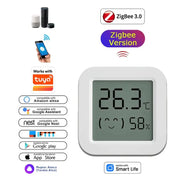 Zigbee temperature humidity sensor with LCD, white housing; Simples Market, compatible with Tuya, Alexa, Google Home