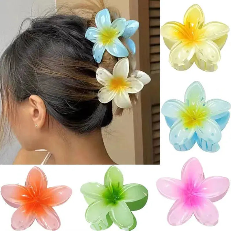 Boho Bloom Fashion Flower Hair Clips For Women Large Claw Hairpins With Secure Hold