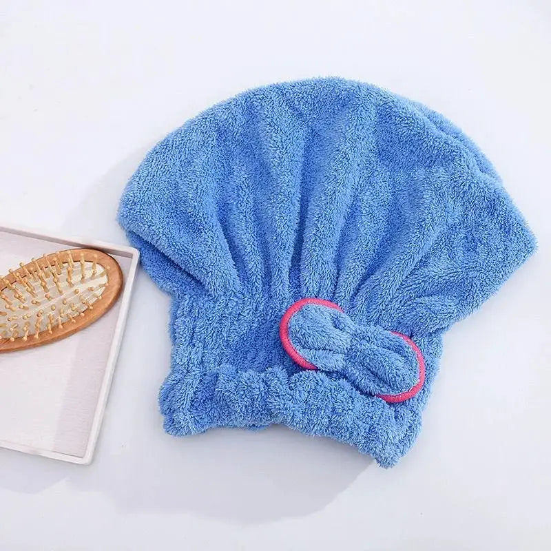 Quick Drying Hair Cap For Women Bowtie Bathing Hat Microfiber Superfiber Shower Cap For Spa And Bathroom