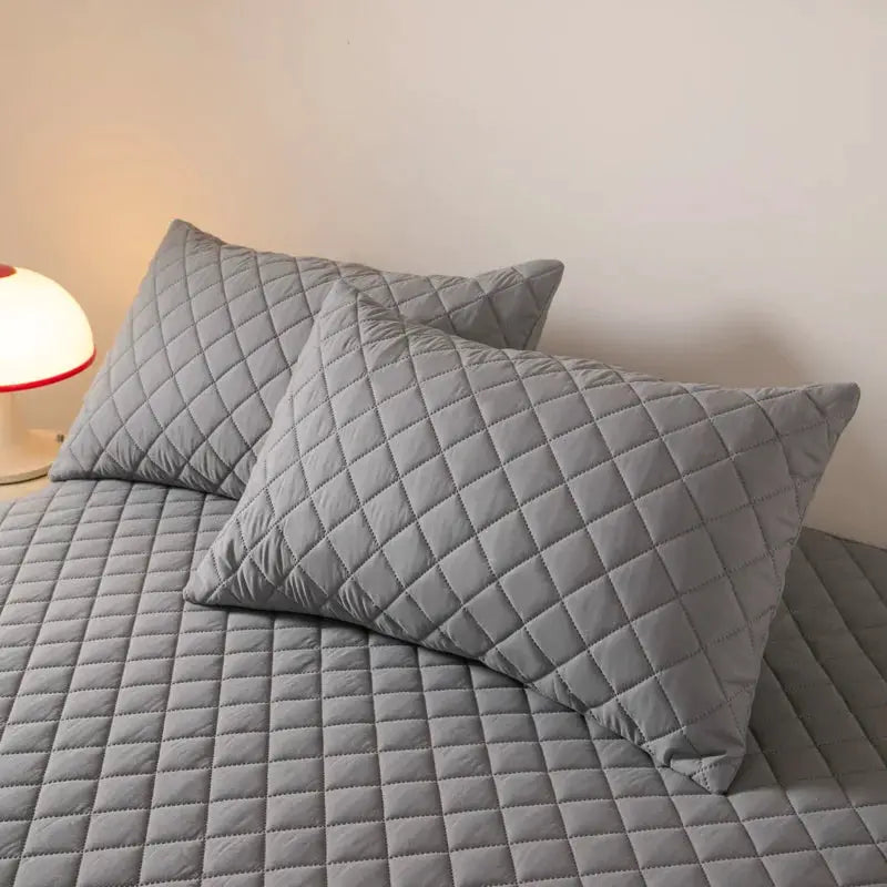 Simples Market Northern Europe double-deck quilted cotton pillowcase set of two in gray