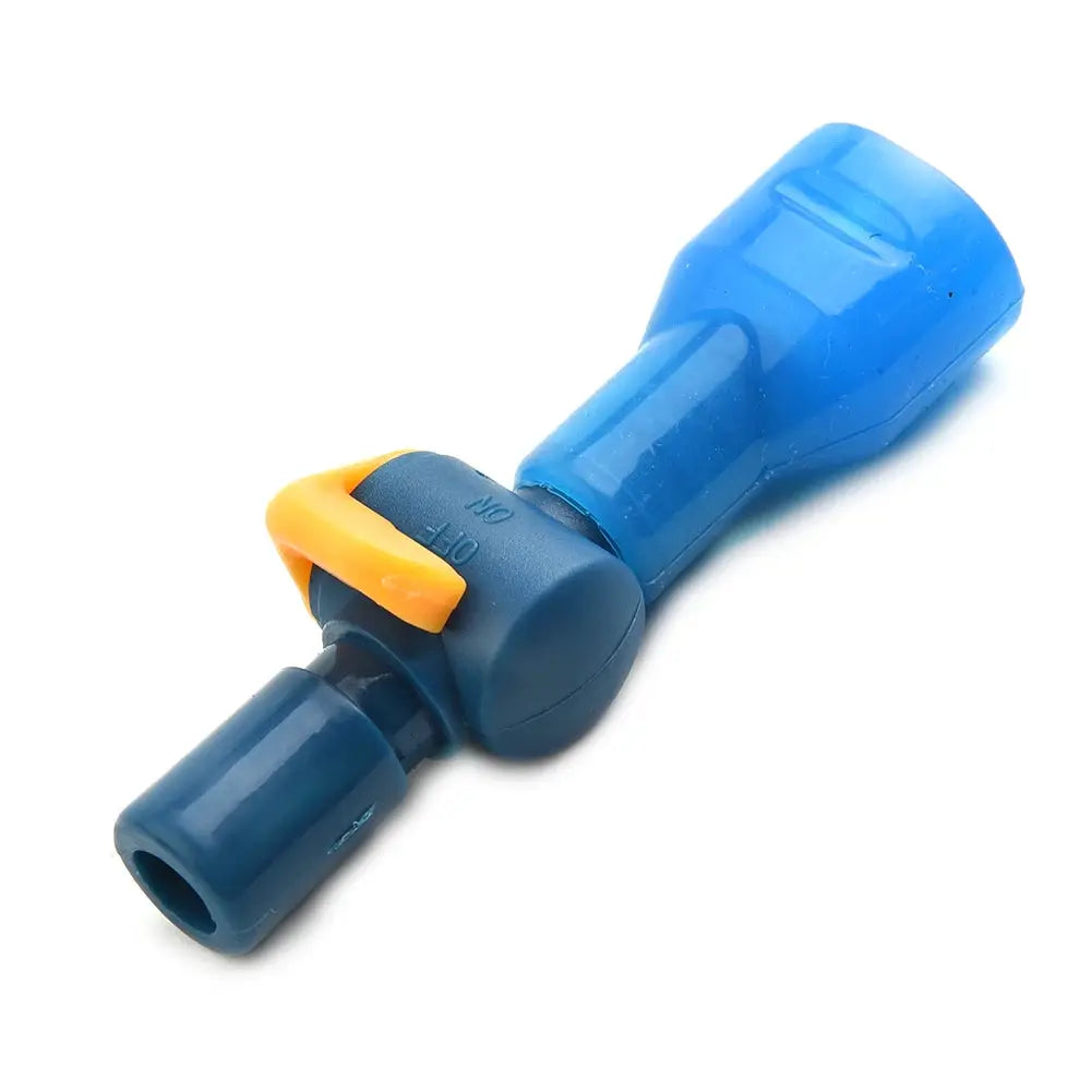 Blue replacement bite valve for hydration packs with orange lever switch