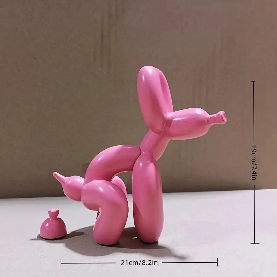 Modern Art Squat Balloon Dog Statue Resin Figurine For Living Room Farmhouse Decor Interior Accent