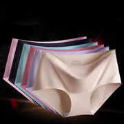 Simples Market AOTOLK seamless mid-waist panties set, XXL 3-pack, breathable ice silk in assorted colors