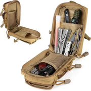 Useful Multifunction Tactical Pouch by Simples Market, tan EDC hip bag with multiple pockets