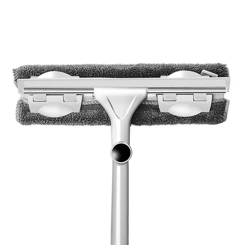 Telescopic window cleaning mop with microfiber pad and long metal handle Simples Market