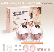 Wearable Electric Breast Pump Handsfree BPA Free With Heating And UV Sterilize Lid Optional Wireless Upgrade