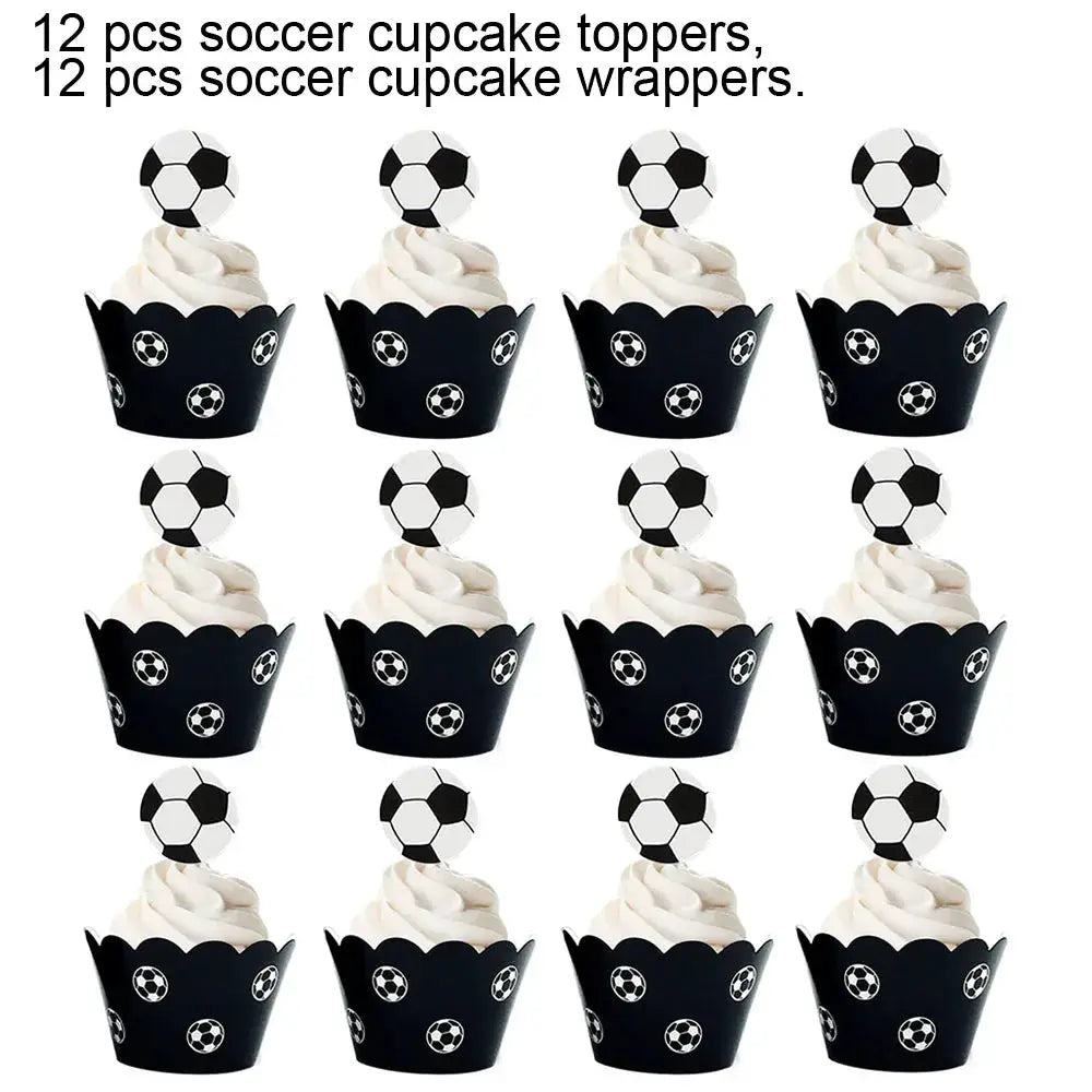 Soccer Theme Disposable Tableware Set Plates Cups Napkins Tablecloth