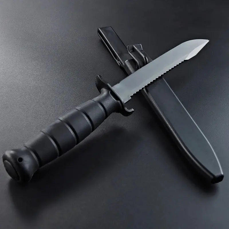 zlang training fixed-blade combat knife with black ABS handle and TPE soft blade by Simples Market