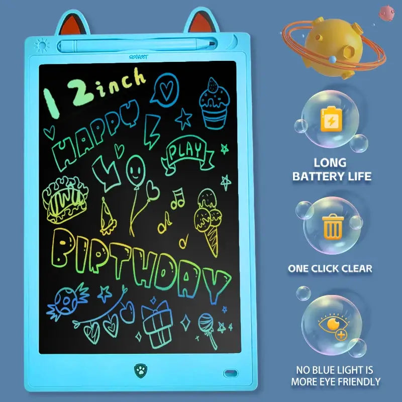 Simples Market blue kids LCD drawing tablet 8.5/12 inch dual-size board with doodle screen
