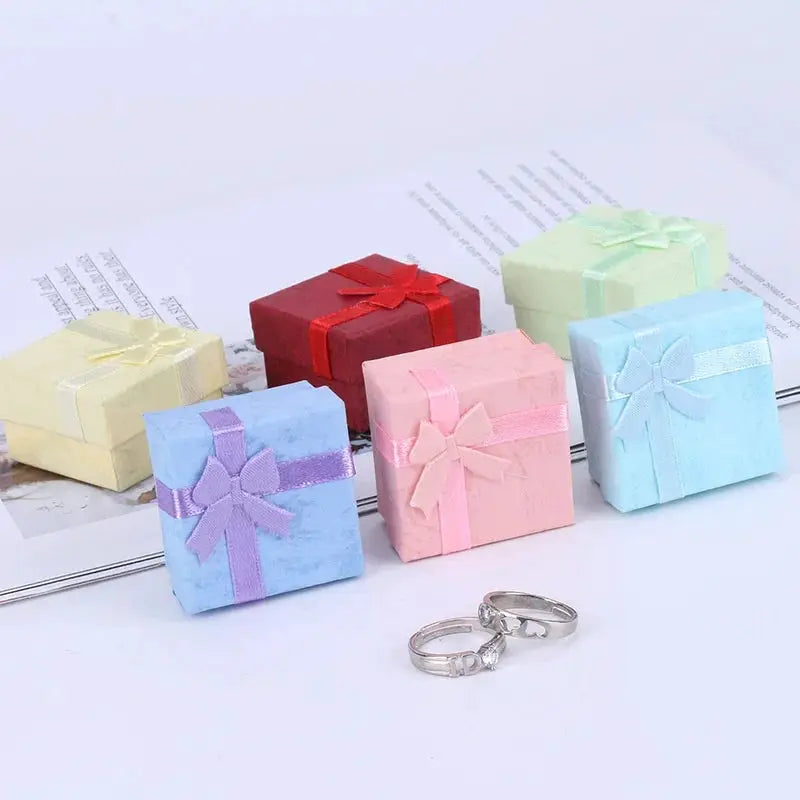 12 Pack Paper Jewelry Boxes Multi Color Gift Packaging For Earrings And Rings 4 By 4 By 3 Cm Wholesale