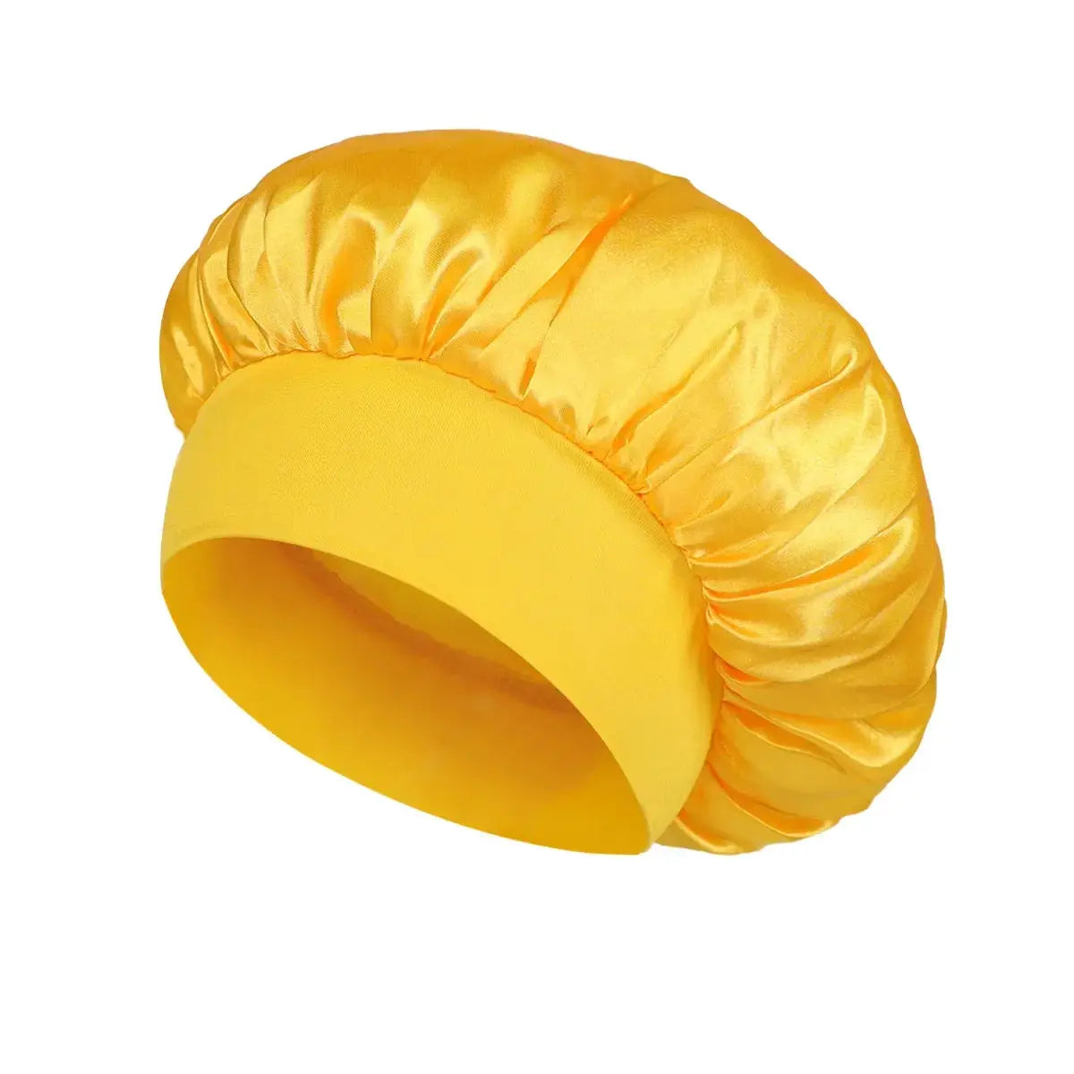 SilkGuard Satin Bonnet For Women With Wide Brim Sleep Hat And Elastic Band For Hair Protection