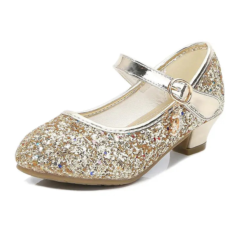 PrincessSteps Girls Red Leather Party Heels With Comfortable Rounded Toe And 1 To 3 Cm Heel Height For Weddings