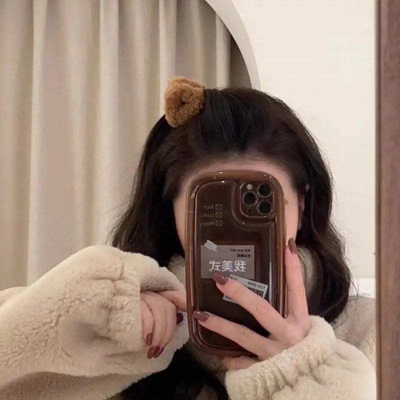 CozyNook Plush Cat Ears Hair Clips 2 Pack Beige Duck Beak Clips for Women and Girls