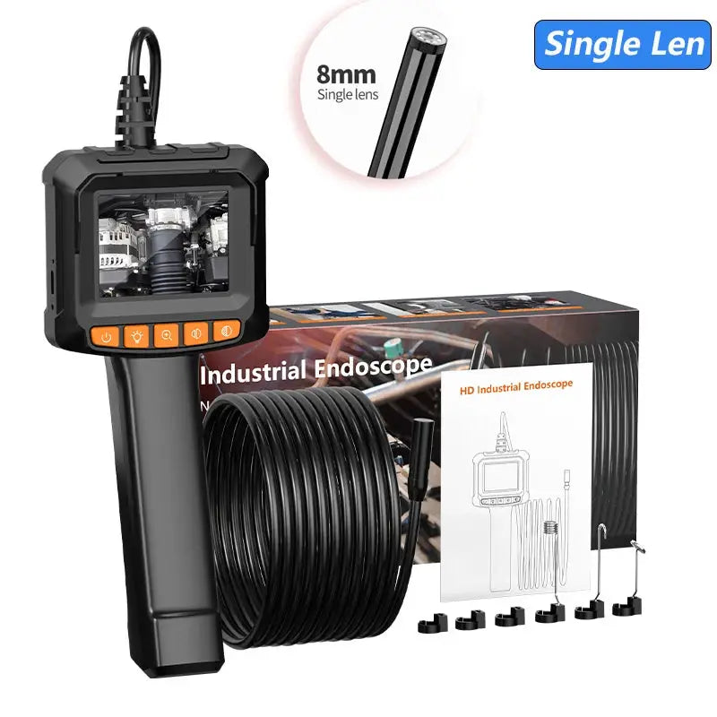 Industrial Endoscope Camera 4.3 Inch Dual Lens HD 1080P Car Inspection Borescope IP67 Waterproof Sewer Camera With LED