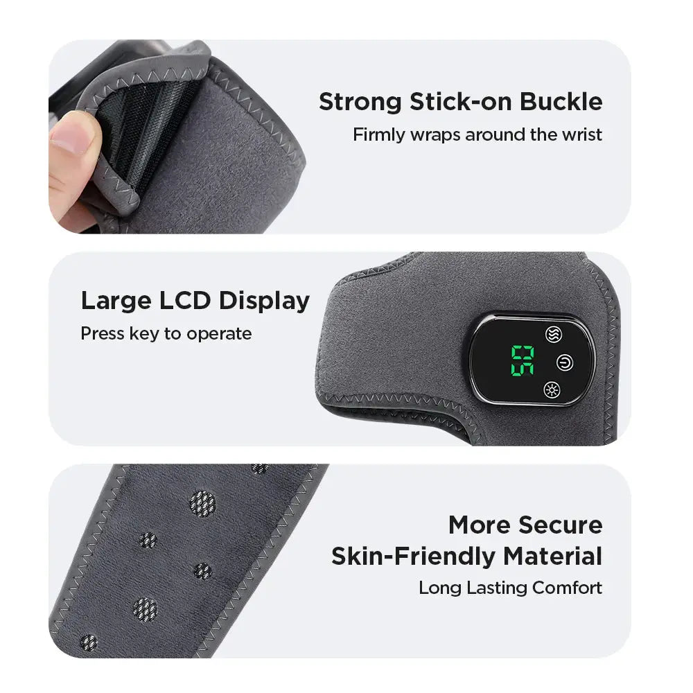 Simples Market electric foot heat massager wrap with strong buckle, large LCD display, breathable skin-friendly material