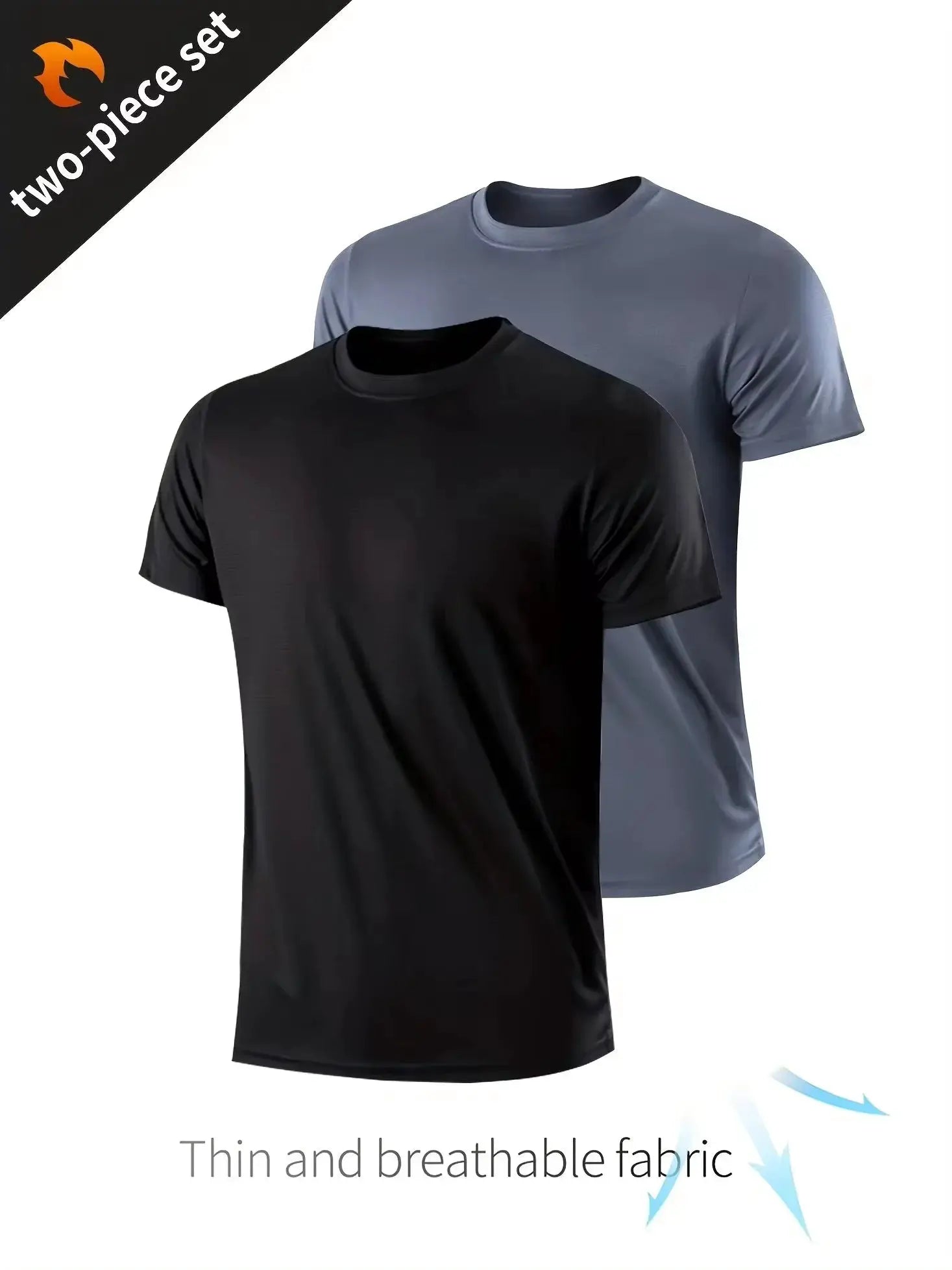 Two-piece set: Simples Market men's compression body shaper tank tops in black and gray
