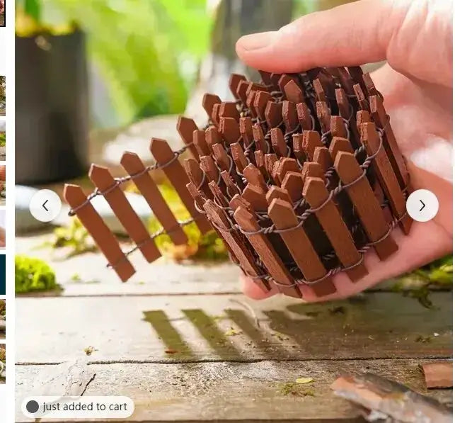 1pc Mini Wooden Fence For Garden And Bonsai Decoration Fairy Tale Picket Fence For DIY Handicraft Projects