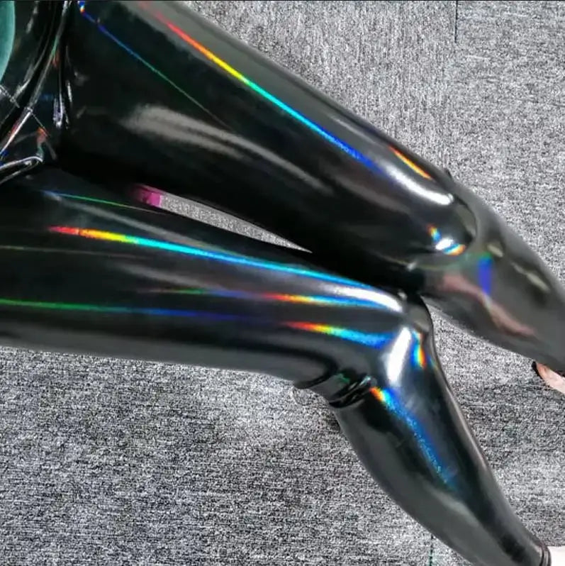 Dazzing Colors PU Leather Pants For Women Big Size High Waist Slimming Hip Lift Tights With Extra Stretch