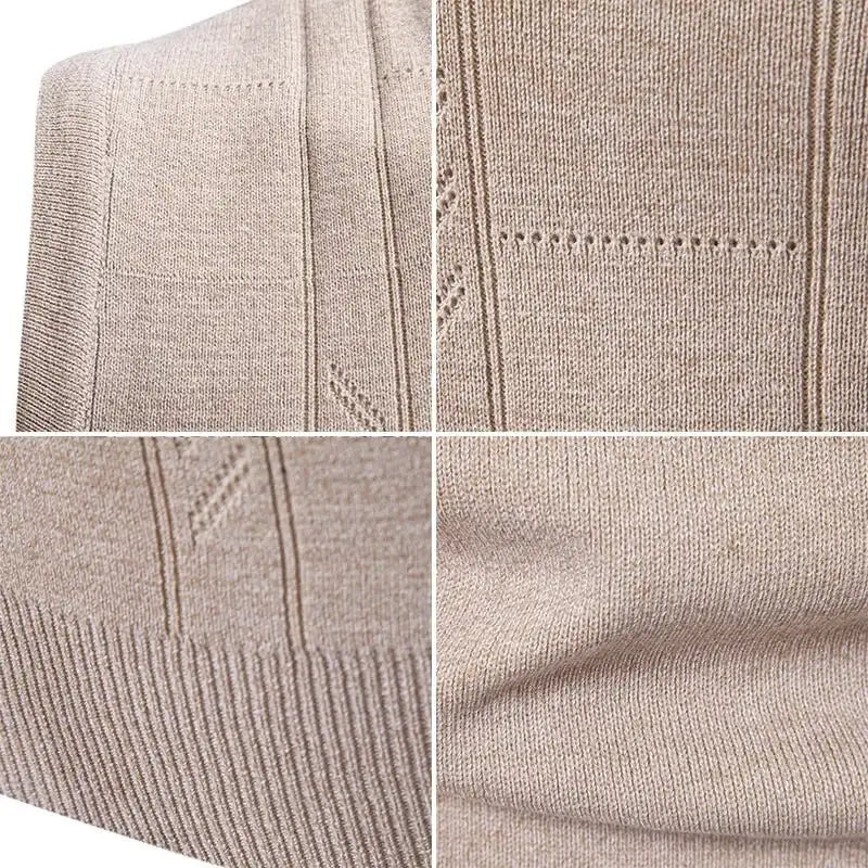 Men's sleeveless twist-knit sweater vest in beige, lightweight V-neck from Simples Market