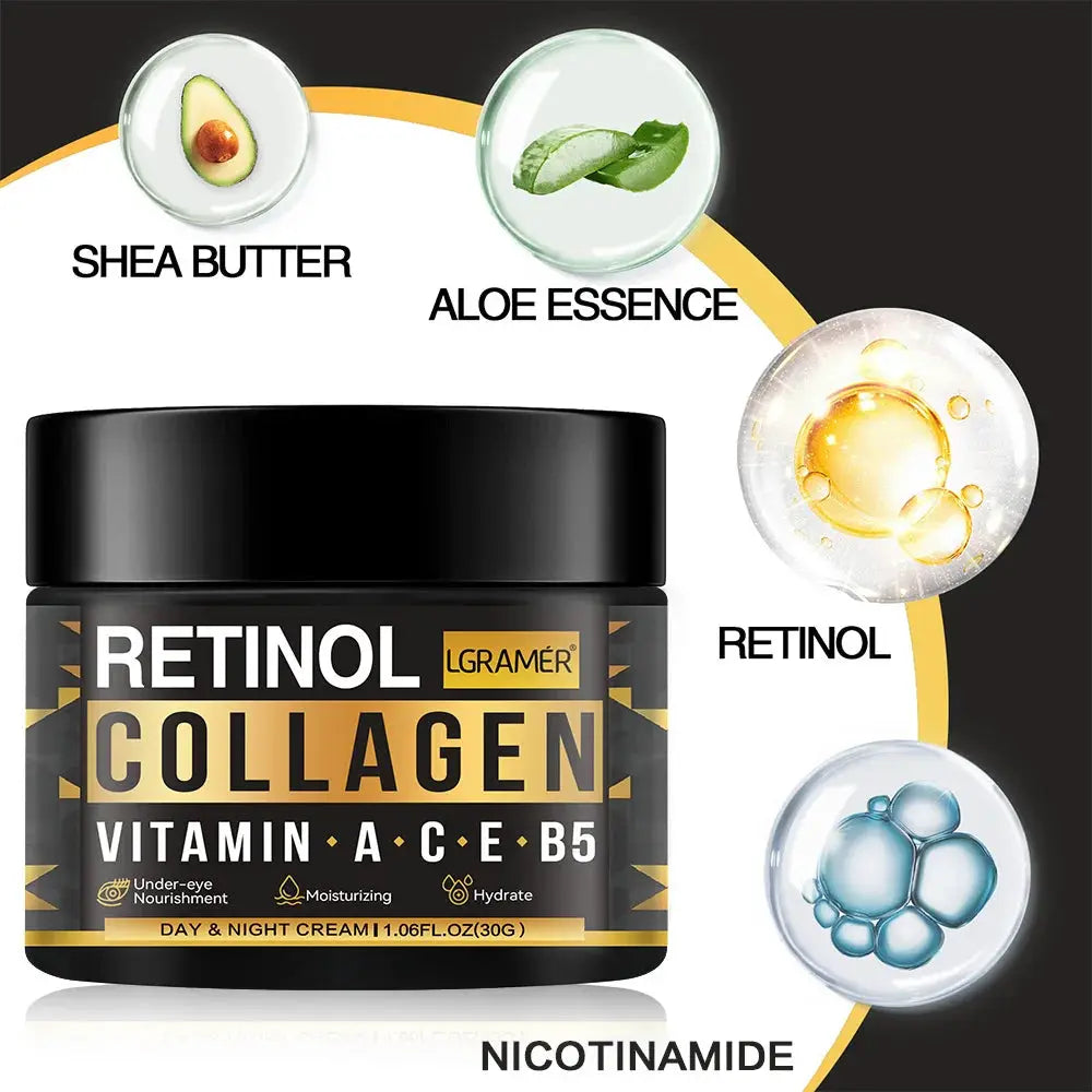 NexDerm Men's Retinol Collagen Vitamin C Face Cream for Brightening Hydration and Anti Aging Wrinkle Reduction