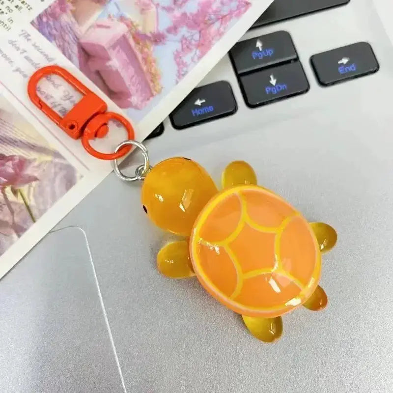 Glow In The Dark Turtle Keychain For Women And Girls Backpack Pendant Colorful Tortoise Keyring Gift