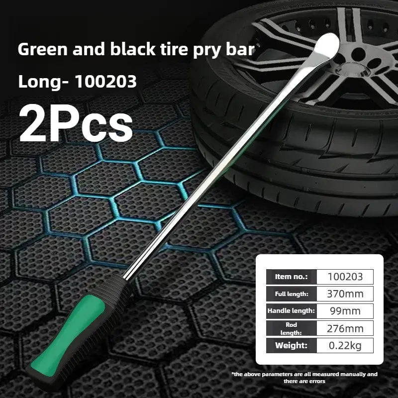 Simples Market automobile tire lever set; green/black handle, 370mm long, 2pcs tire removal tool