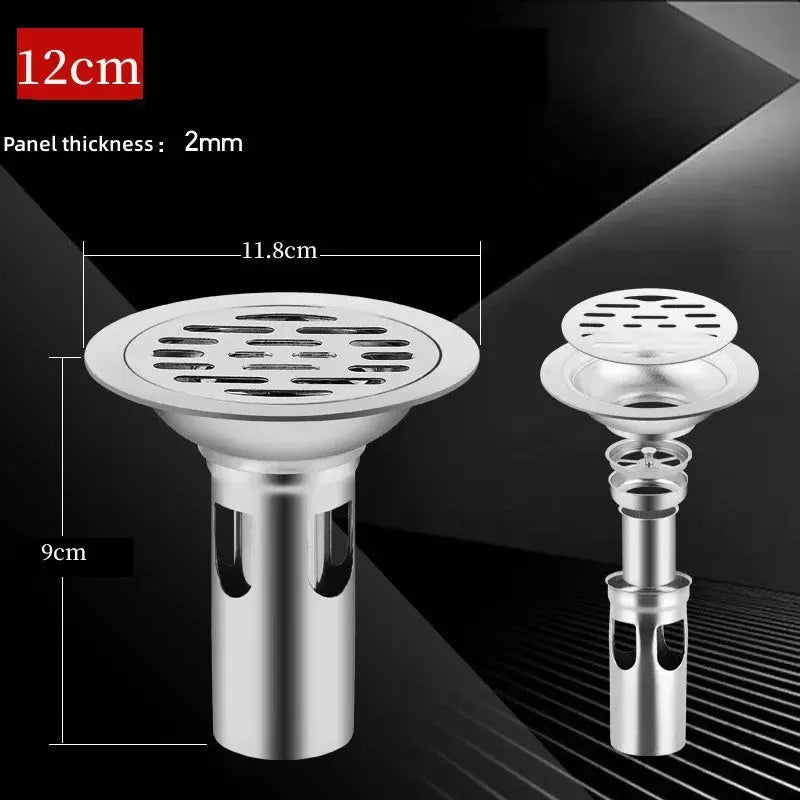 Stainless steel floor drain with hair catcher, anti-odor shower drain by Simples Market