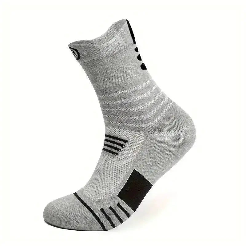 3 Pairs Men's Comfort Fit Cushion Performance Athletic Crew Socks For Outdoor Sports And Everyday Wear