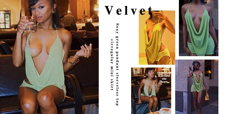 Yellow mesh high-waist shorts by Simples Market; collage of sexy summer looks