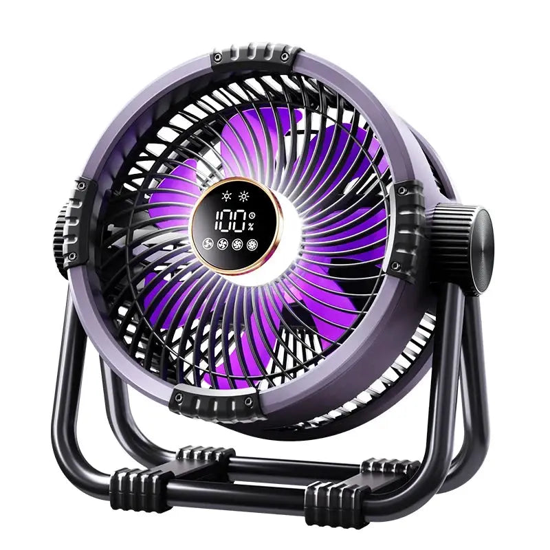 Outdoor Camping Fan With Light 3 Speed Night Light Power Bank Portable