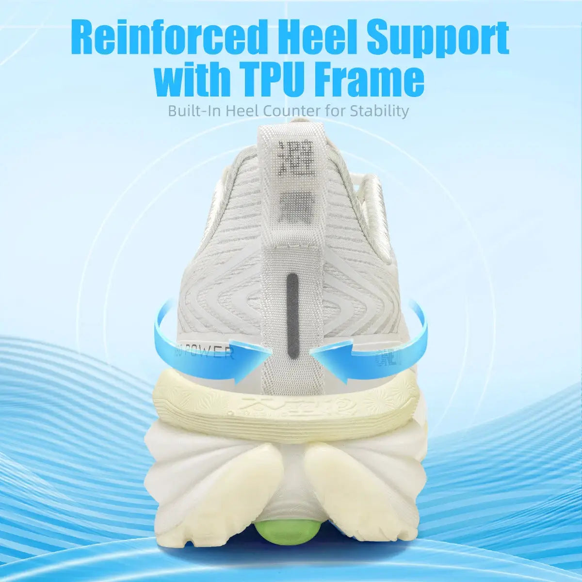 ONEMIX men's running shoes with air-cushioned heel, breathable mesh upper in white/cream
