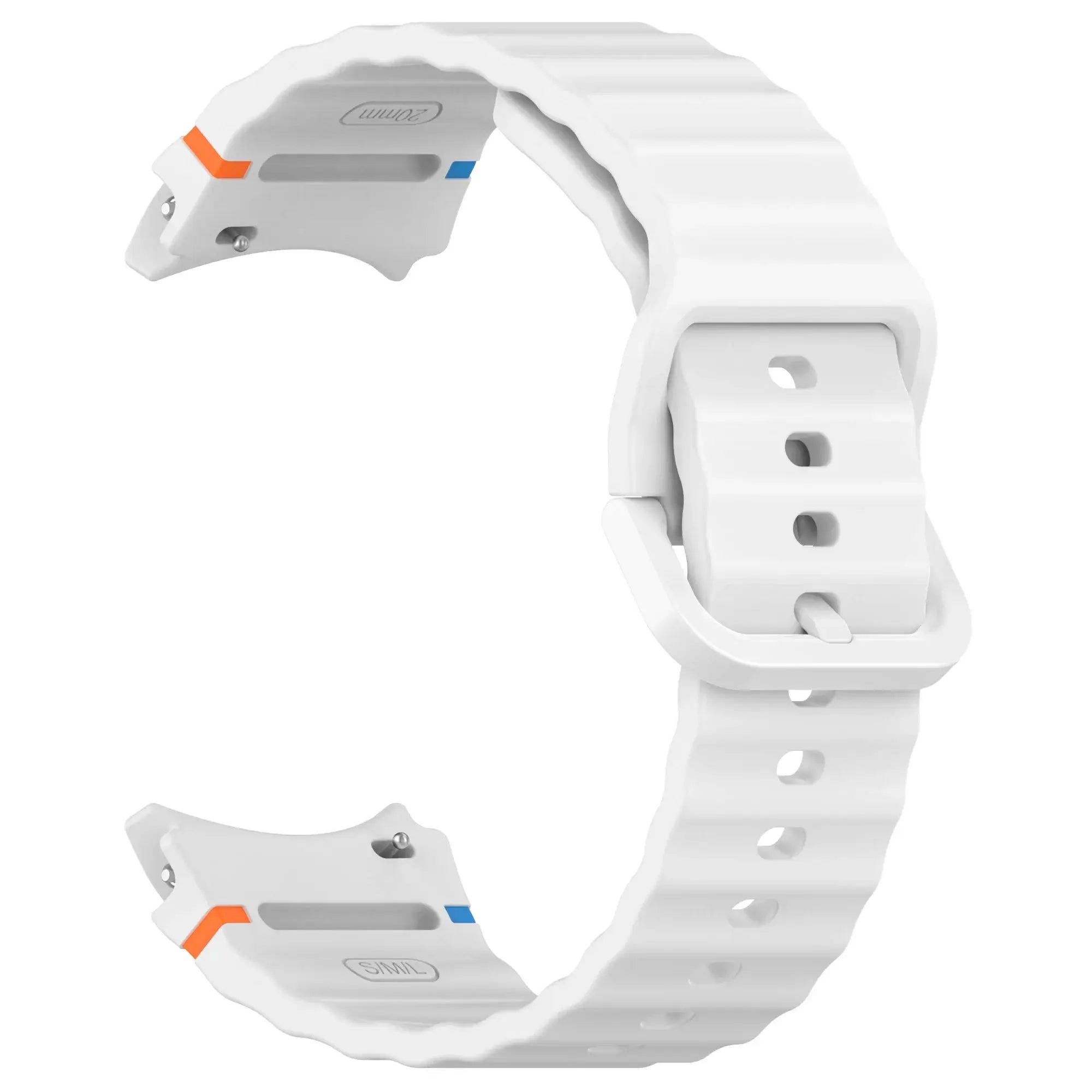 Watch band by Simples Market, white silicone strap for Samsung Galaxy Watch 7/FE/5 Pro/6/4 (40mm/44mm), two-piece set