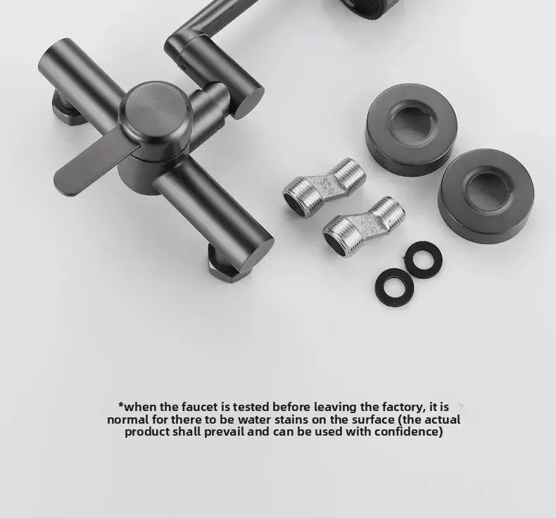 Kitchen faucet by Simples Market: 4-mode stainless steel wall-mounted mixer with cold/hot, 360-degree