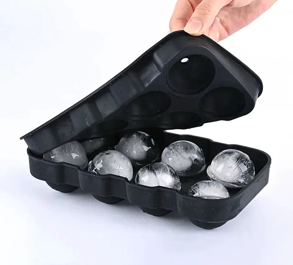 Ice ball mold by Simples Market, silicone with lid, 6 round cavities for whiskey.