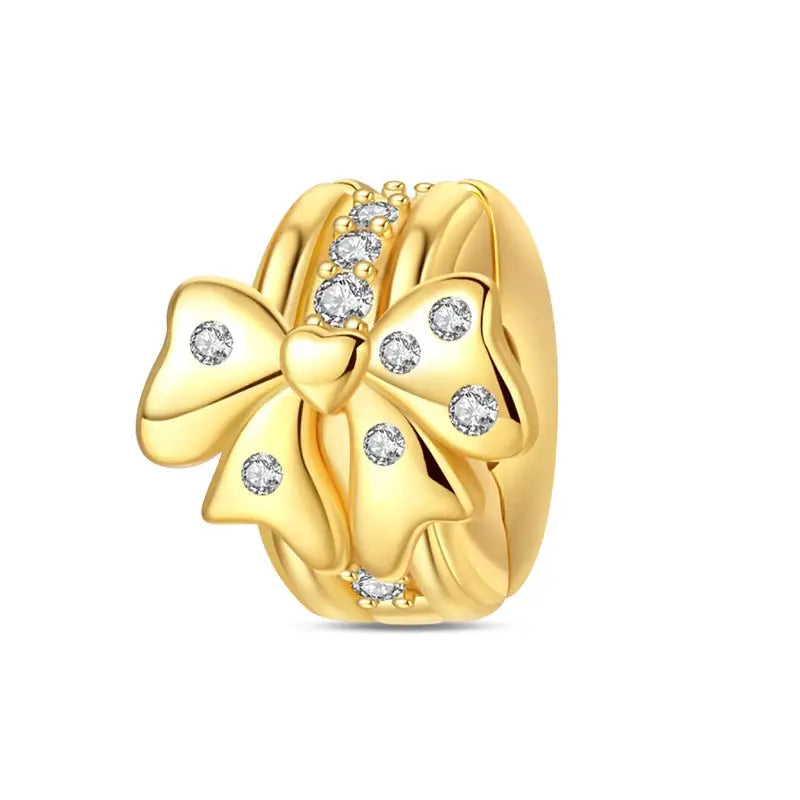 925 Sterling Silver Gold DIY Charms Beads Inlaid Zirconium Sun Leopard Pendants Fit Bracelet For DIY Jewelry Making