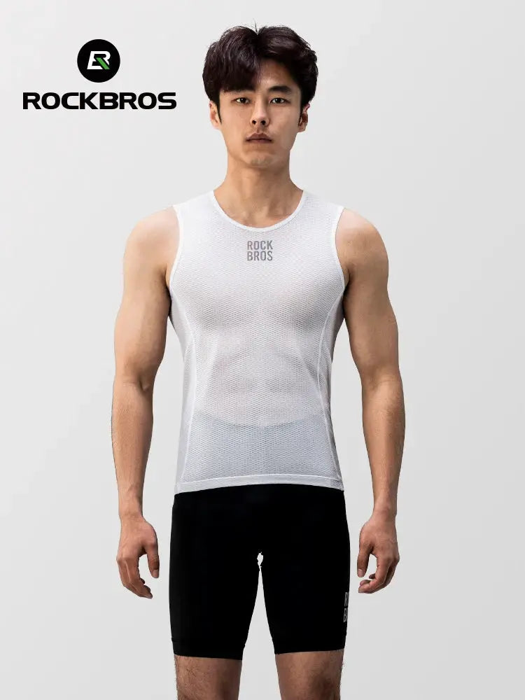 ROCKBROS bike vest, white mesh, breathable quick-dry fabric