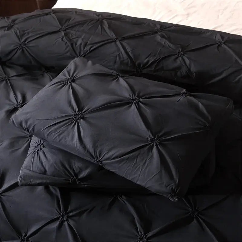 Simples Market queen 3-piece gray tufted duvet cover set with pillowcases