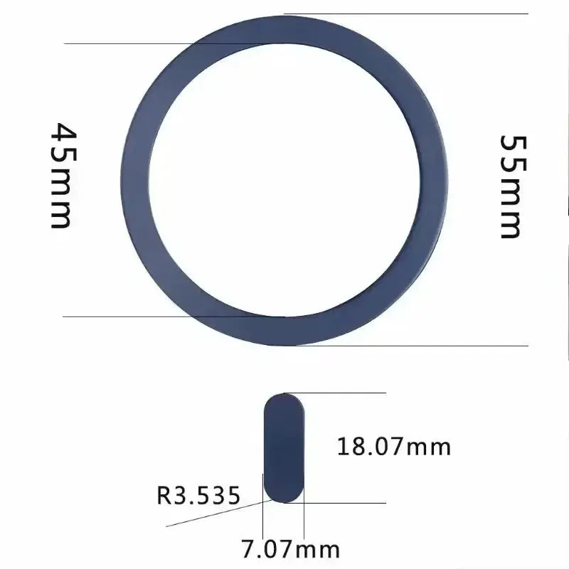 Metal plate sticker ring for MagSafe, Simples Market, dark blue, universal car mount, 1–5 pcs