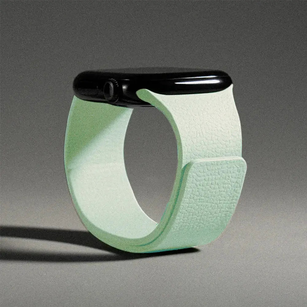 Simples Market silicone magnetic Apple Watch strap in mint green for 40–49mm bands