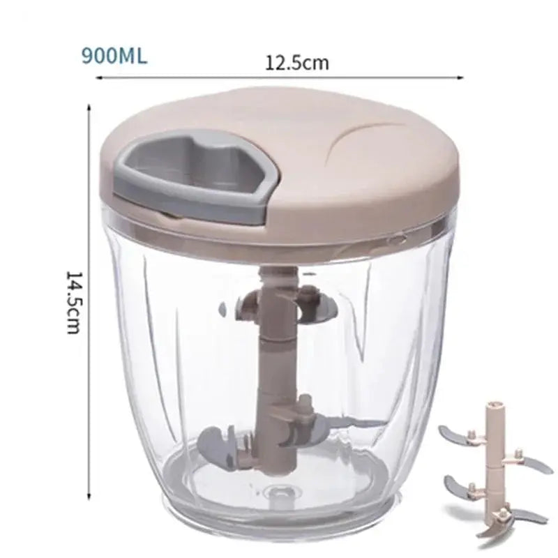500 To 900ML Garlic Chopper Manual Rotate Vegetable Cutter Chopper Slicer Kitchen Gadget For Garlic And Vegetables