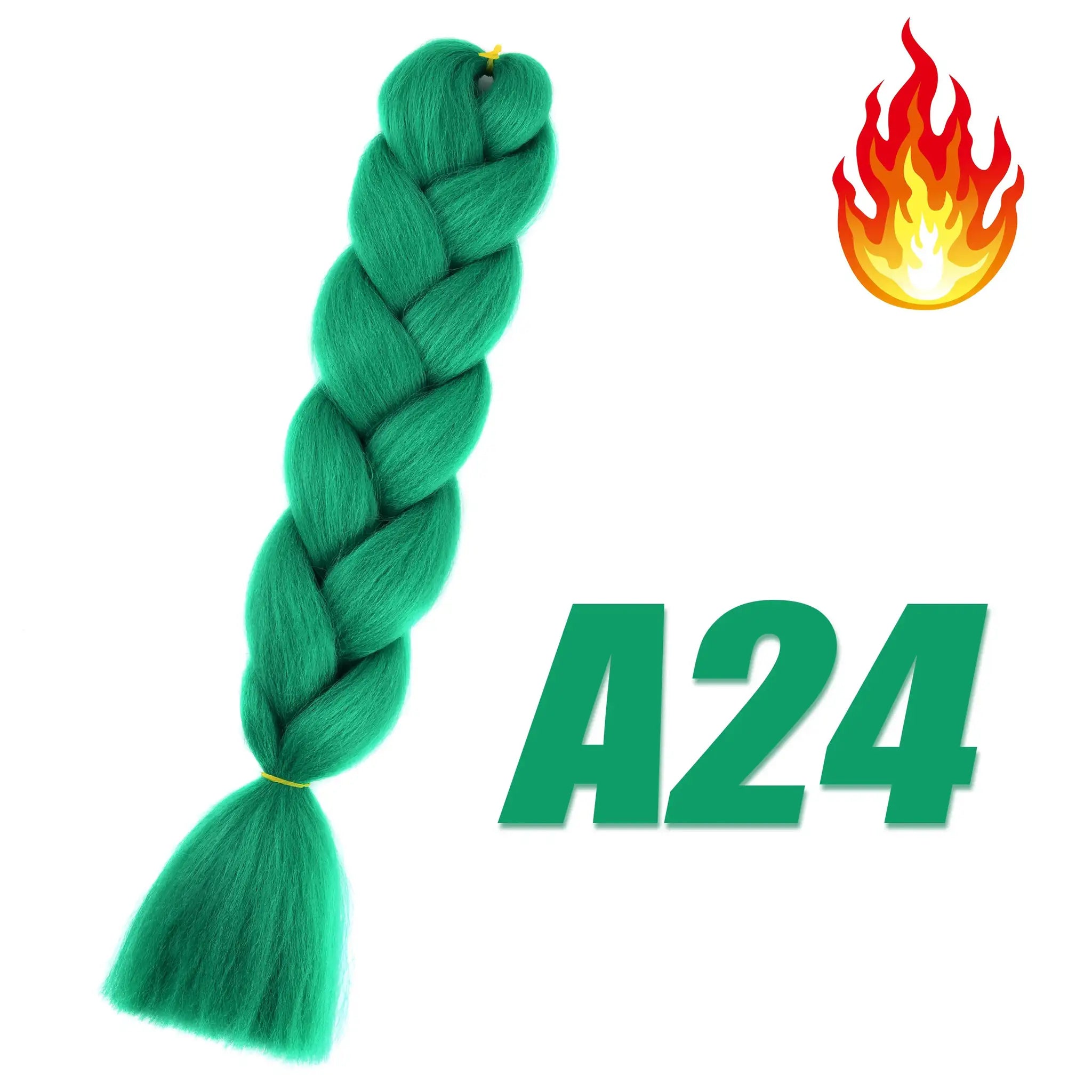 Synthetic Kanekalon crochet hair, emerald green, pre-stretched curly jumbo braids, single bundle