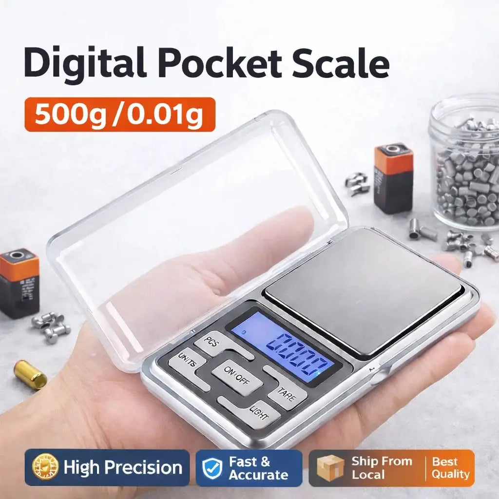 PrecisionPro Mini Pocket Scale High Precision 0.01g Readings With Backlit LCD For Jewelry And Small Items 500g Capacity
