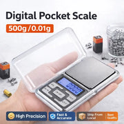 PrecisionPro Mini Pocket Scale High Precision 0.01g Readings With Backlit LCD For Jewelry And Small Items 500g Capacity