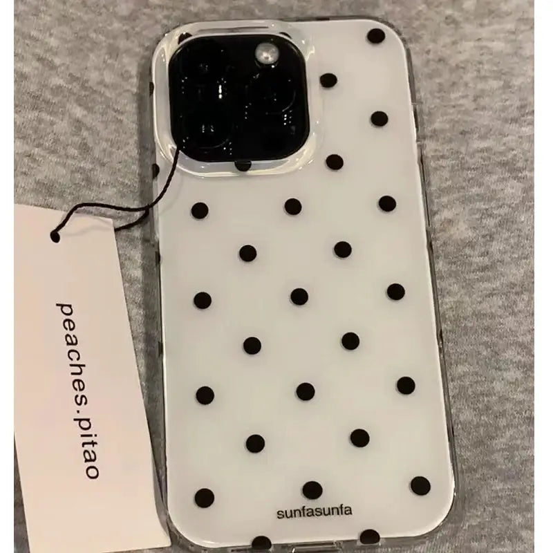 PolkaGuard Polka Dot Phone Case Shockproof Minimalist Silicone Back Cover for IPhone 11 12 13 14 15 16 17 Pro Max Mini