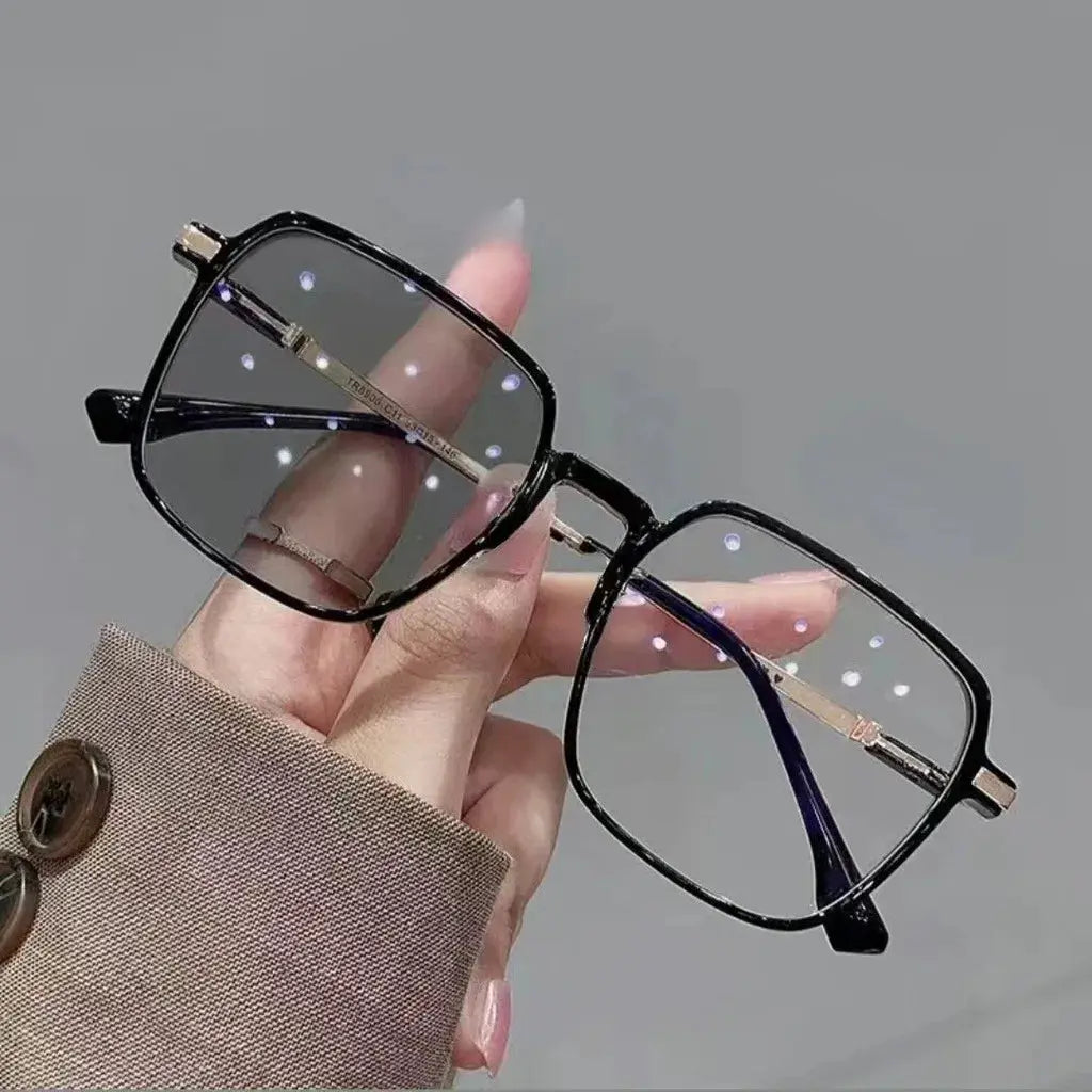 OptiGuard Photochromic Anti Radiation Glasses With Metal Frame Blue Light Blocking For Indoors And UV Adaptive Outdoors