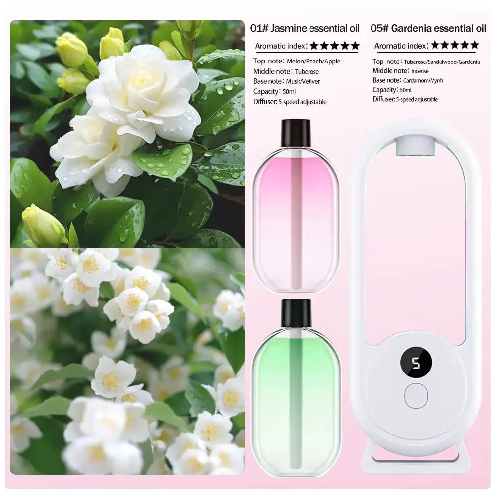Rechargeable Portable Aroma Diffuser For Essential Oils Aromatherapy With Timed Spray Modes Odor Elimination