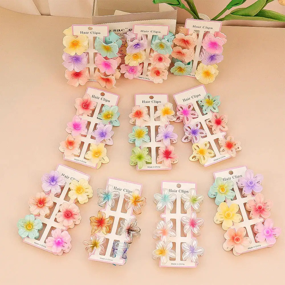 VivaCharm Colorful Transparent Flower Hair Claw Clips Six Pieces For Thick And Thin Hair Secure And Stylish