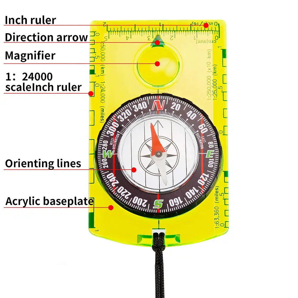 Waterproof Outdoor Compass For Hiking Camping Orienteering And Backpacking Map Reading Navigation Gadget For Scouts Kids